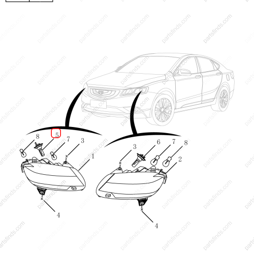 GEELY High beam bulb OEM 7051002100 / 1067030104 FOR  Emgrand GT