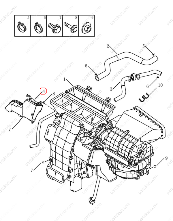 GEELY Air conditioning duct OEM 8015003000 / 1017030409 FOR Emgrand GT