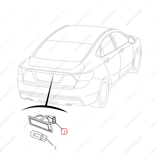 GEELY License plate light OEM 7069000300 / 1067030088 FOR  Emgrand GT