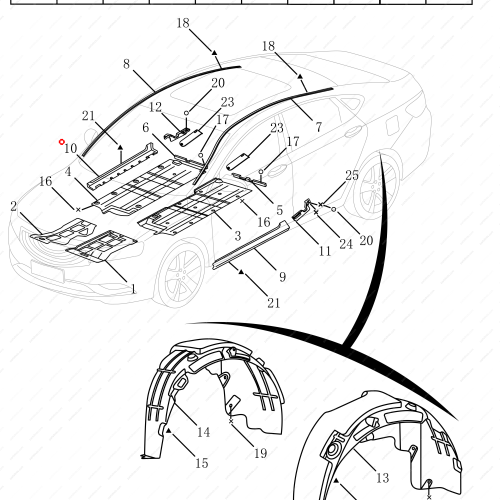 GEELY Door Sill Cover OEM 6073003800 / 1068030834 FOR  Emgrand GT