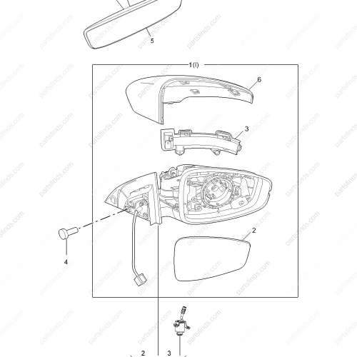 MG Reverse mirror assembly OEM 11207875SPRP FOR  MG5