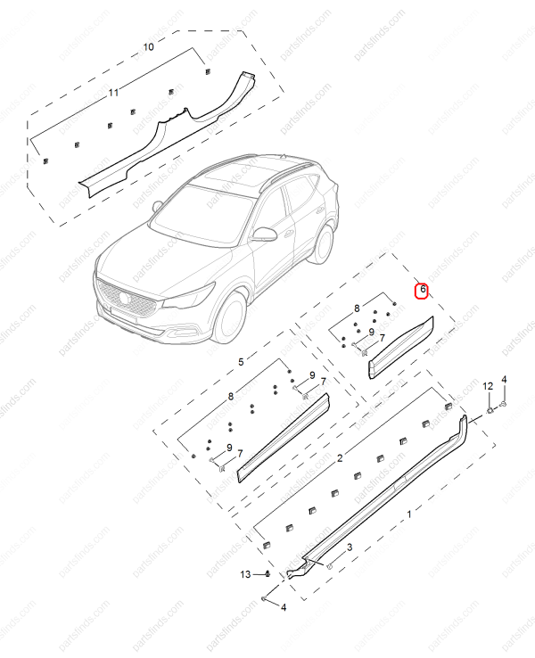 MG Door Strip OEM 10943432 FOR  MG ZS