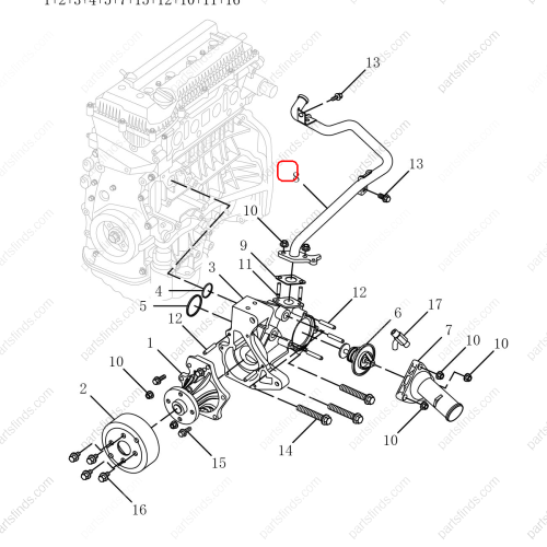 GEELY Coolant Inlet Hose OEM 1066007700 / 1016052106 FOR  Emgrand GT