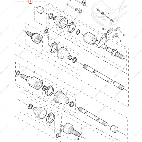 MG Axle Shaft OEM 10094044 FOR  MG GS