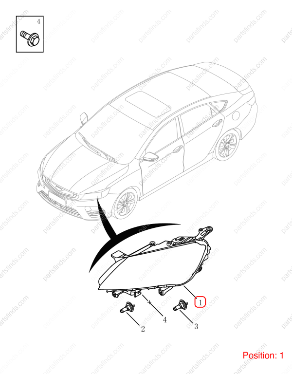 GEELY Headlight OEM 7051023500 / 1118045029 FOR Binrui