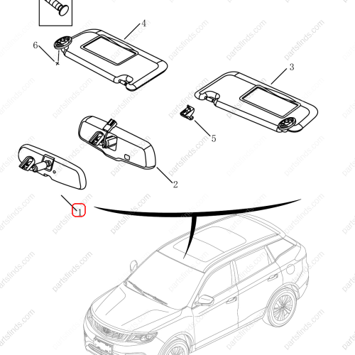 GEELY Interior mirror OEM 6015002800 / 1018026641 FOR  Emgrand X7 Sport