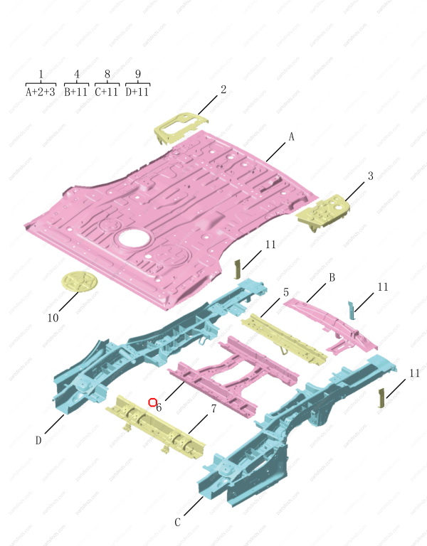 GEELY Floor beam OEM 5015105300C15 / 8891102734C15 FOR OKAVANGO