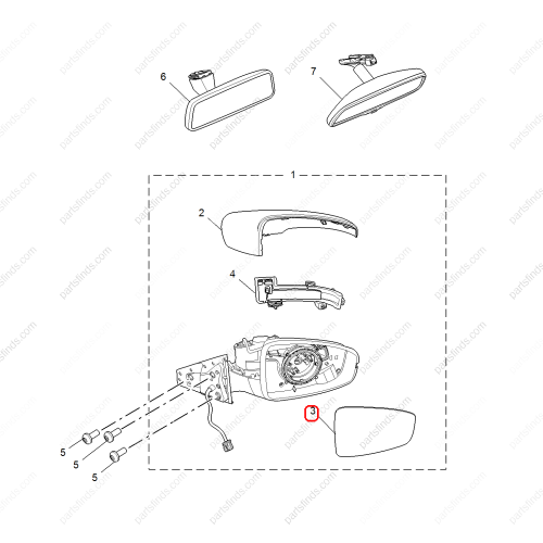 MG Reverse mirror glass OEM 10393197 FOR  MG6