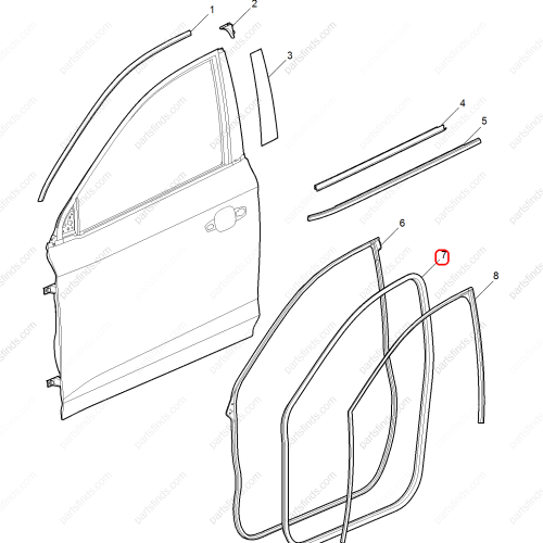 MG Door frame weatherstrip OEM 10764321 FOR  MG GT