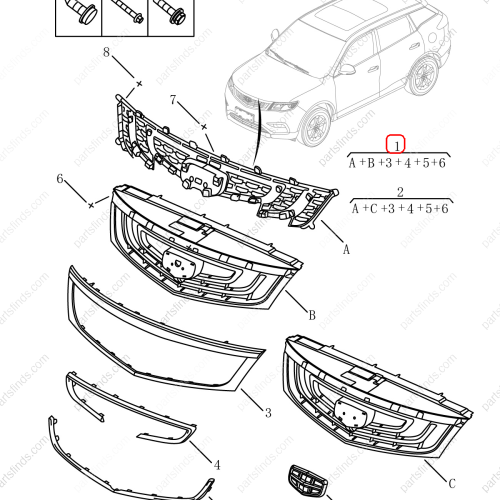 GEELY Front grille OEM 6013003800 / 1018061019 FOR  Emgrand X7 Sport