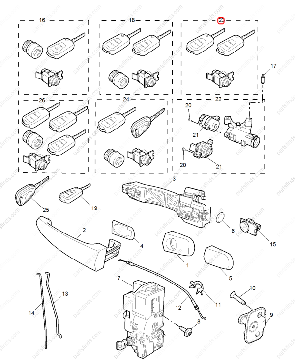 MG Full car lock OEM 10396029 FOR