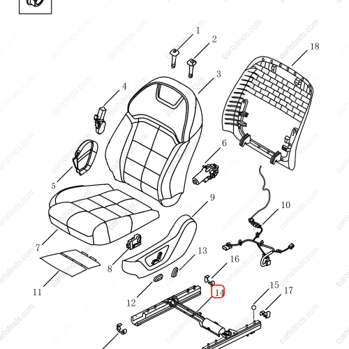 GEELY Seat rail OEM 6075061300 / 1118000252 FOR  Binrui