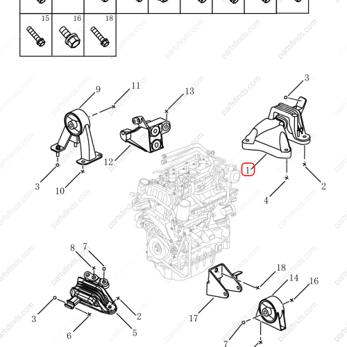 GEELY Engine mount OEM 1077009700 / 1016012675 FOR  Emgrand X7 Sport