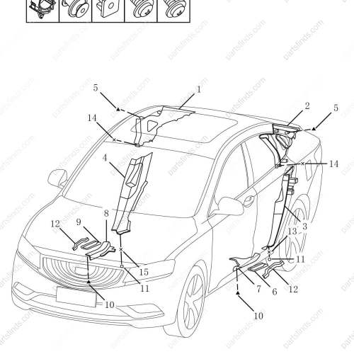 GEELY Buckle OEM 6055003300 / 1068030469 FOR  Emgrand GT