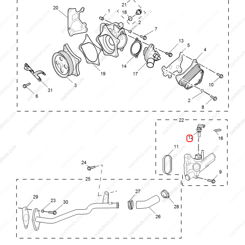 MG Coolant temperature sensor OEM 12641073 FOR  RX5