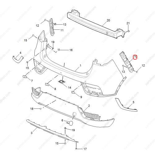 MG Bumper Cover Bracket OEM 10229102 FOR  MG ZS