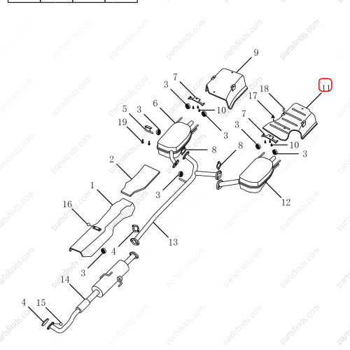 GEELY Rear exhaust pipe cover OEM 2061002000 / 1066030099 FOR  Emgrand GT