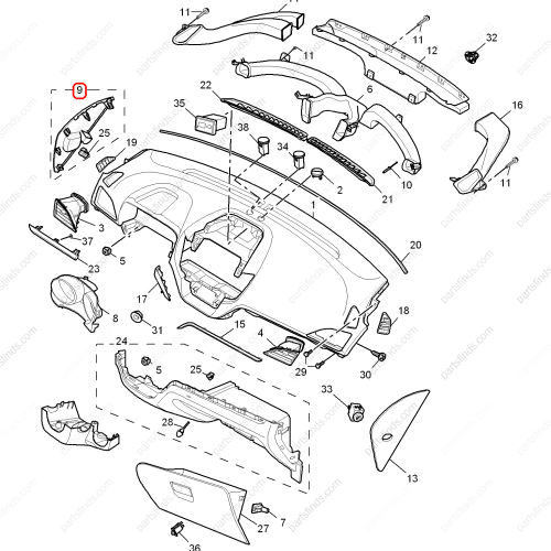 MG Instrument panel side trim OEM 30032489ASA FOR  MG5