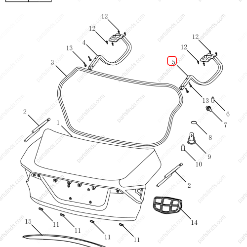 GEELY Tailgate hinge OEM 5060003500 / 106203121102 FOR  Emgrand GT