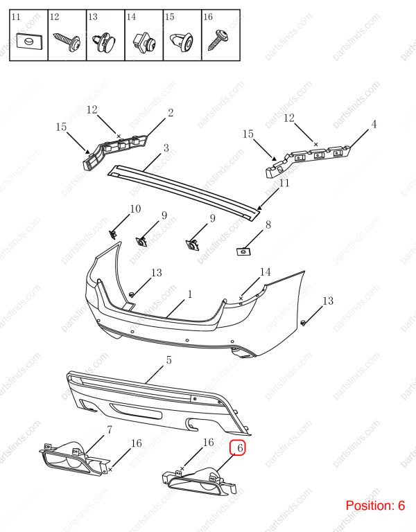 GEELY Rear exhaust pipe cover OEM 6044003600 / 1068030869 FOR Emgrand GT