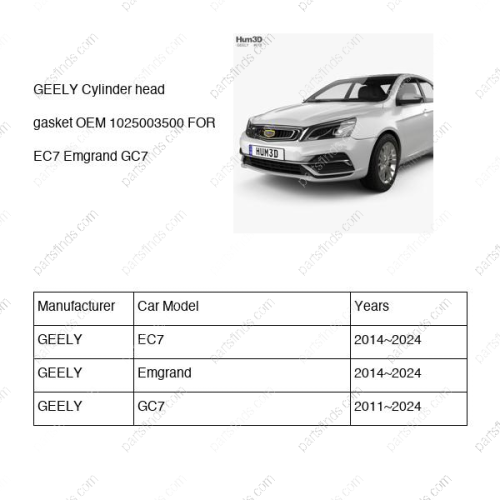 GEELY Cylinder head gasket OEM 1025003500 FOR  EC7 Emgrand GC7